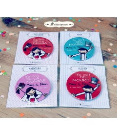 CHAPAS PARA BODAS "Y TÚ DE QUIÉN ERES?"