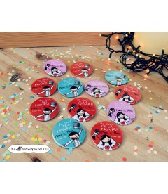 CHAPAS PARA BODAS "Y TÚ DE QUIÉN ERES?"