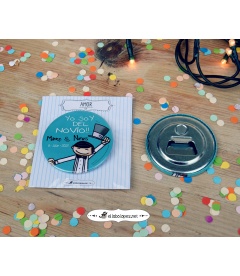 CHAPAS PARA BODAS "Y TÚ DE QUIÉN ERES?"