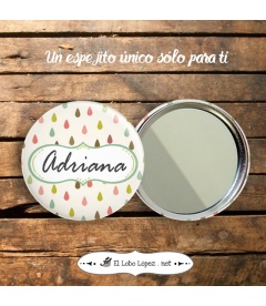 ESPEJO BOLSILLO "GOTAS" (Nombres)