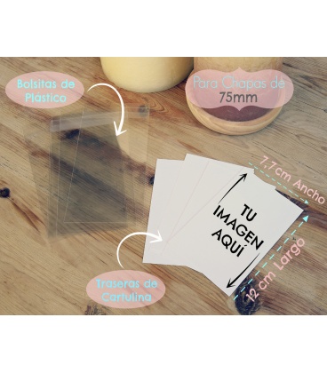 PACKAGING PARA TUS CHAPAS DE 75MM (sin mano de obra)