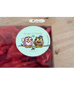 CAJA CHAPAS PARA BODAS "BUHITOS AMOROSOS"