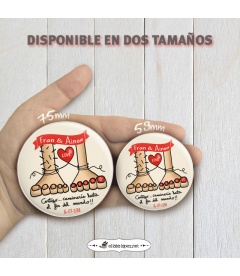 CHAPAS PARA BODAS "PIES AMOROSOS"
