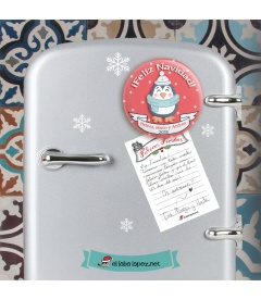 NAVI-IMÁN (chapa navidad de Pinguino)