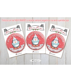 NAVI-IMÁN (chapa navidad de Pinguino)