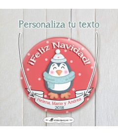 NAVI-IMÁN (chapa navidad de Pinguino)