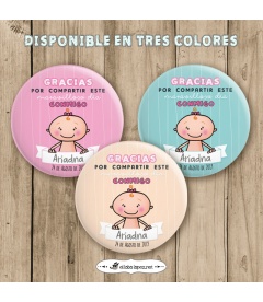 CHAPA BAUTIZO " GRACIAS" niña