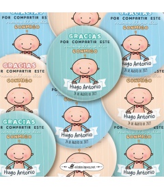 CHAPA BAUTIZO " GRACIAS" niño