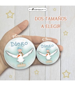 CHAPA BAUTIZO "CIGÜEÑA" (niño)