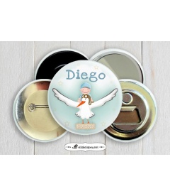 CHAPA BAUTIZO "CIGÜEÑA" (niño)