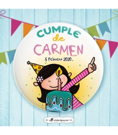 CHAPA CUMPLEAÑOS "TARTA PERSONALIZADA" (ella)