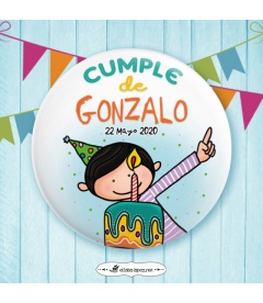 CHAPA CUMPLEAÑOS "TARTA PERSONALIZADA" (él)