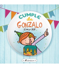 CHAPA CUMPLEAÑOS "TARTA PERSONALIZADA" (él)