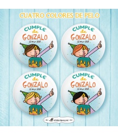 CHAPA CUMPLEAÑOS "TARTA PERSONALIZADA" (él)