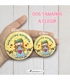 CHAPA "MEJORES AMIGAS" (amarillo)