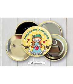 CHAPA "MEJORES AMIGAS" (amarillo)