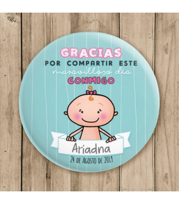 CHAPA BAUTIZO " GRACIAS" niña