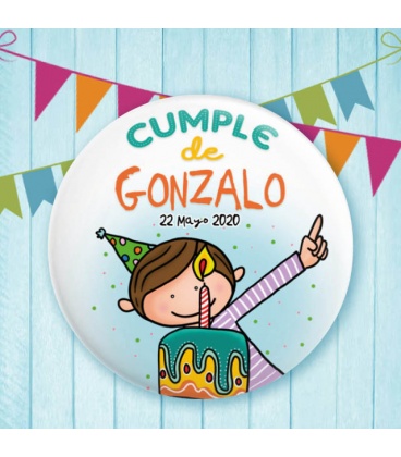 CHAPA CUMPLEAÑOS "TARTA PERSONALIZADA" (él)