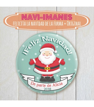 NAVI-IMÁN (chapa navidad de Papá Noel)