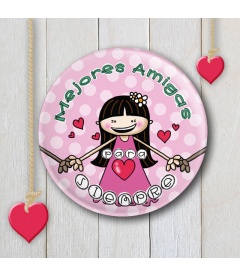 CHAPA "MEJORES AMIGAS" (rosa)