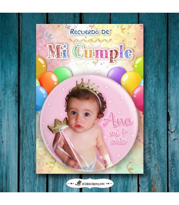 CHAPA PERSONALIZADA "CUMPLEAÑOS CON FOTO" (infantil)