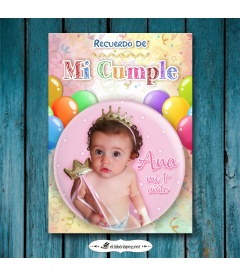CHAPA PERSONALIZADA "CUMPLEAÑOS CON FOTO" (infantil)