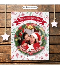 CHAPA "FELICITA LA NAVIDAD GUIRNALDA"(con foto)