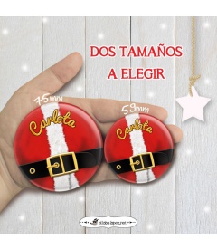 CHAPA "PAPÁ NOEL REALISTA" CON NOMBRES