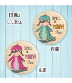 CHAPA CUMPLEAÑOS "DINOSAURIO" (niña)