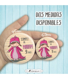 CHAPA CUMPLEAÑOS "DINOSAURIO" (niña)