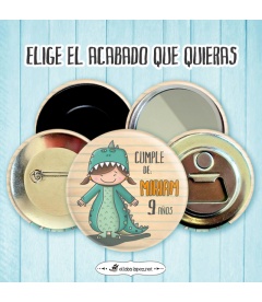 CHAPA CUMPLEAÑOS "DINOSAURIO" (niña)