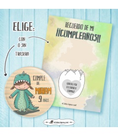 CHAPA CUMPLEAÑOS "DINOSAURIO" (niña)