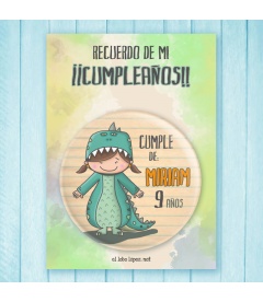 CHAPA CUMPLEAÑOS "DINOSAURIO" (niña)