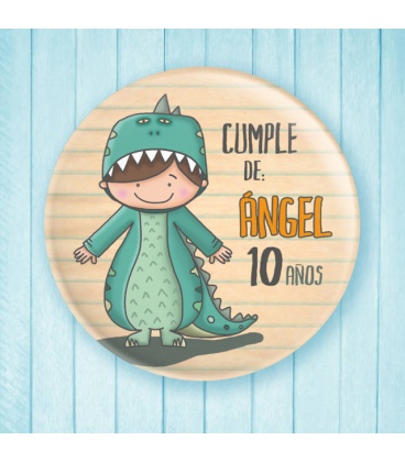 CHAPA CUMPLEAÑOS "DINOSAURIO" (niño)