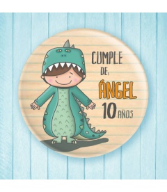 CHAPA CUMPLEAÑOS "DINOSAURIO" (niño)