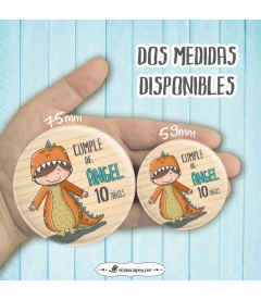 CHAPA CUMPLEAÑOS "DINOSAURIO" (niño)