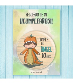 CHAPA CUMPLEAÑOS "DINOSAURIO" (niño)