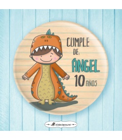 CHAPA CUMPLEAÑOS "DINOSAURIO" (niño)