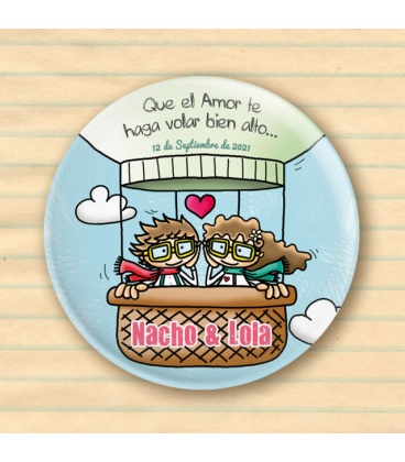 CHAPAS PARA BODAS "EN GLOBO"