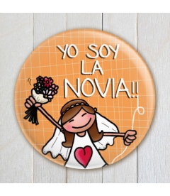 CHAPA BODA "YO SOY LA NOVIA"(colores)