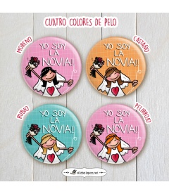 CHAPA BODA "YO SOY LA NOVIA"(colores)