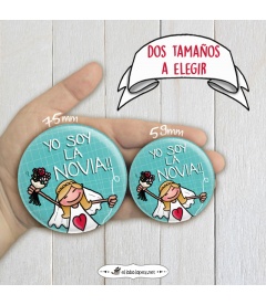 CHAPA BODA "YO SOY LA NOVIA"(colores)