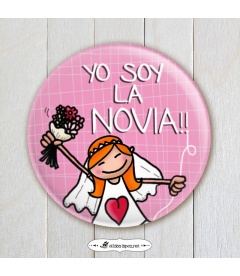 CHAPA BODA "YO SOY LA NOVIA"(colores)