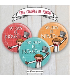 CHAPA BODA "YO SOY EL NOVIO"(colores)