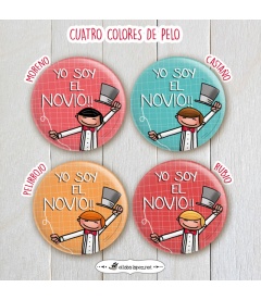 CHAPA BODA "YO SOY EL NOVIO"(colores)