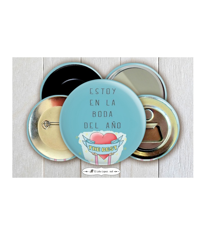 Lote De 11 Chapas Metálicas Con Frases Para Bodas | Pin De Invitado Con Imperdible, Detalles Originales Para Eventos