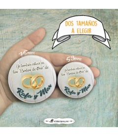 CHAPAS BODAS DE ORO "ANILLOS"