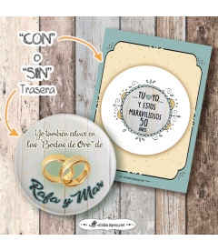 CHAPAS BODAS DE ORO "ANILLOS"