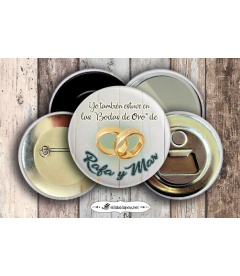 CHAPAS BODAS DE ORO "ANILLOS"