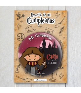 CHAPA CUMPLEAÑOS "GRYFFINDOR" Harry Potter (niña)